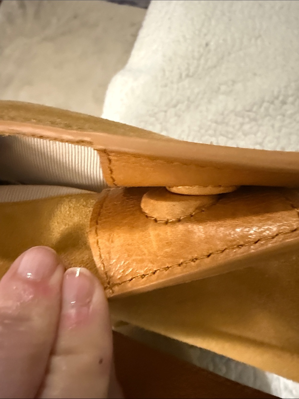 margot Suede Bucket Shoulder Bag in Mustard Yellow - Picture 10 of 10